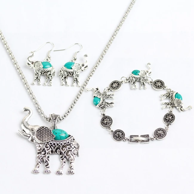 Hot style retro national wind pine stone elephant belly three-piece set bracelet earring necklace jewelry set for women, Picture
Hot style retro national wind pine stone elephant belly three-piece set bracelet earring necklace jewelry set for women, Picture