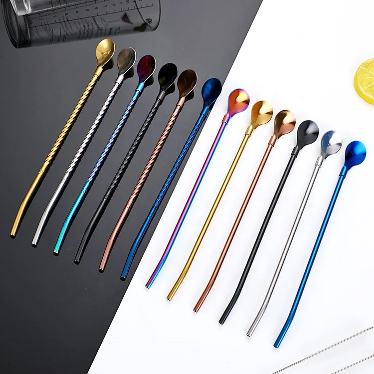 High Quality Wholesale SS18/8 stainless steel straw spoon drinking straw, Silver/gold/rose gold/rainbow/black/blue
High Quality Wholesale SS18/8 stainless steel straw spoon drinking straw, Silver/gold/rose gold/rainbow/black/blue