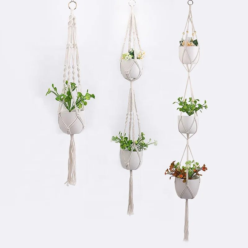 Wholesale Wall Hanging Plant Holder Cotton Rope Macrame Plant Hanging For Garden Home Decor
Wholesale Wall Hanging Plant Holder Cotton Rope Macrame Plant Hanging For Garden Home Decor