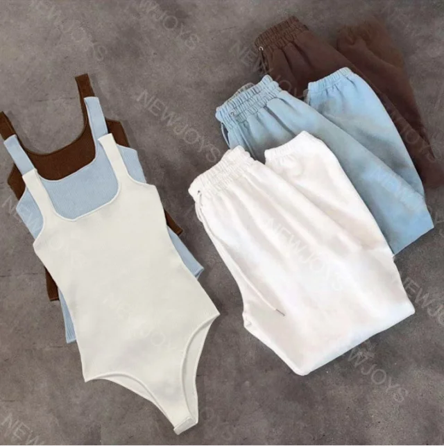 Rompers Jumpsuits Bodysuit Pant Set Custom Designer White Brown Camisole Bodysuit 2 Two Piece Joggers Set Women Clothing, As picture
Rompers Jumpsuits Bodysuit Pant Set Custom Designer White Brown Camisole Bodysuit 2 Two Piece Joggers Set Women Clothing, As picture