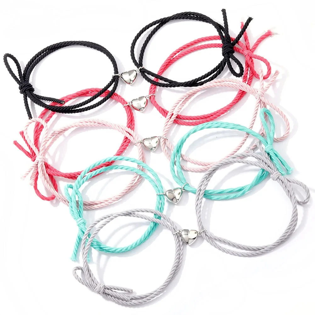 Valentine's Day Gift Hand Strap Weave Rope Jewelry Heart Shaped Magnet Couple Bracelet, As pictures
Valentine's Day Gift Hand Strap Weave Rope Jewelry Heart Shaped Magnet Couple Bracelet, As pictures