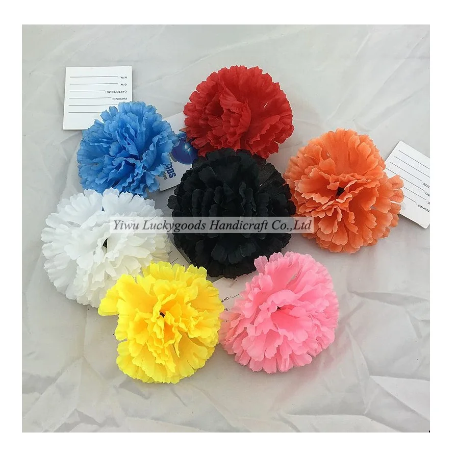 HT029 wholesale artificial silk carnation flowers head for event decoration