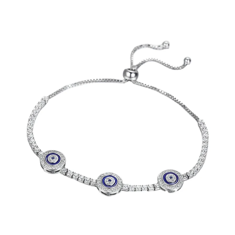 Beautiful 925 Silver Round Blue Eyes Clear Cubic Zircon Crystal Chain Tennis Bracelet Women
Beautiful 925 Silver Round Blue Eyes Clear Cubic Zircon Crystal Chain Tennis Bracelet Women