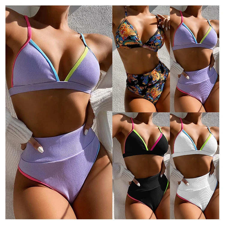 DFDD085 Sexy Women Ribbed Strap Solid Color Beachwear Dragon Print Swimwear High Waist Bikini
DFDD085 Sexy Women Ribbed Strap Solid Color Beachwear Dragon Print Swimwear High Waist Bikini