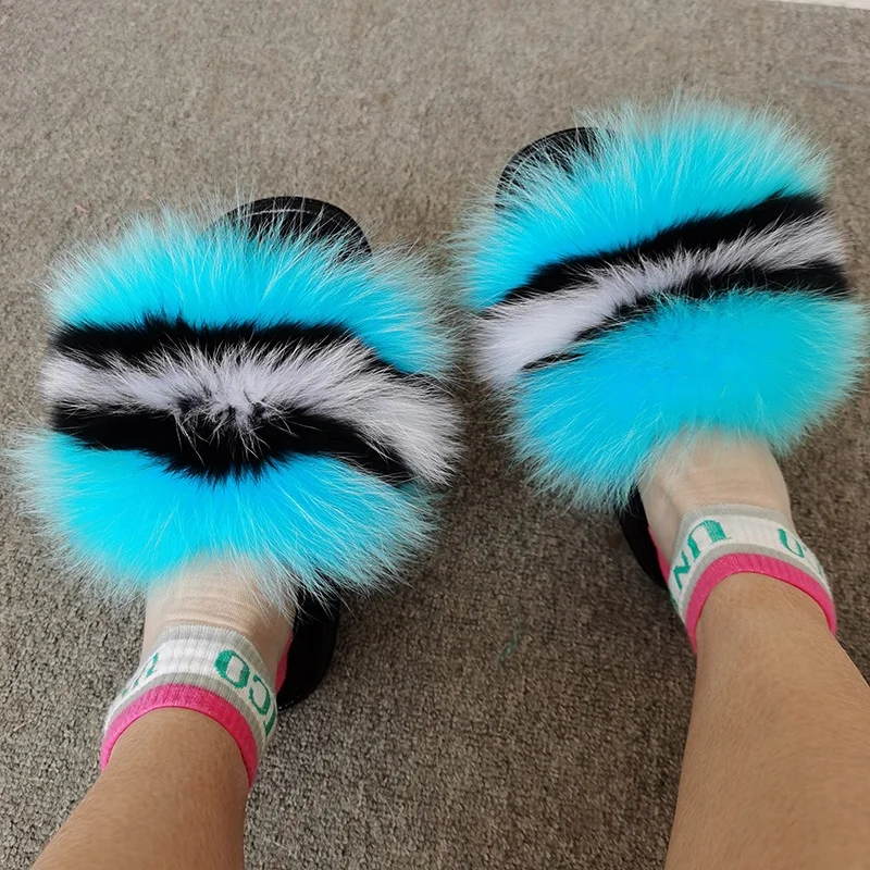 Wholesale fashion lady fur slippers Real fox fur plush slippers fox fur slides for women, Customized color
Wholesale fashion lady fur slippers Real fox fur plush slippers fox fur slides for women, Customized color