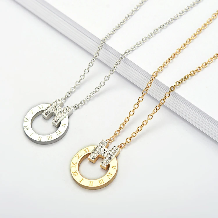 Fashion Gold-Color Stainless Steel Round Letter Pendant Necklace Women Jewelry
Fashion Gold-Color Stainless Steel Round Letter Pendant Necklace Women Jewelry