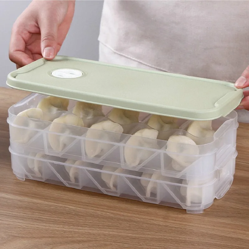 Jiaozi box can be stacked to accommodate multi-layer household refrigerator fresh-keeping box independent jiaozi plate
Jiaozi box can be stacked to accommodate multi-layer household refrigerator fresh-keeping box independent jiaozi plate