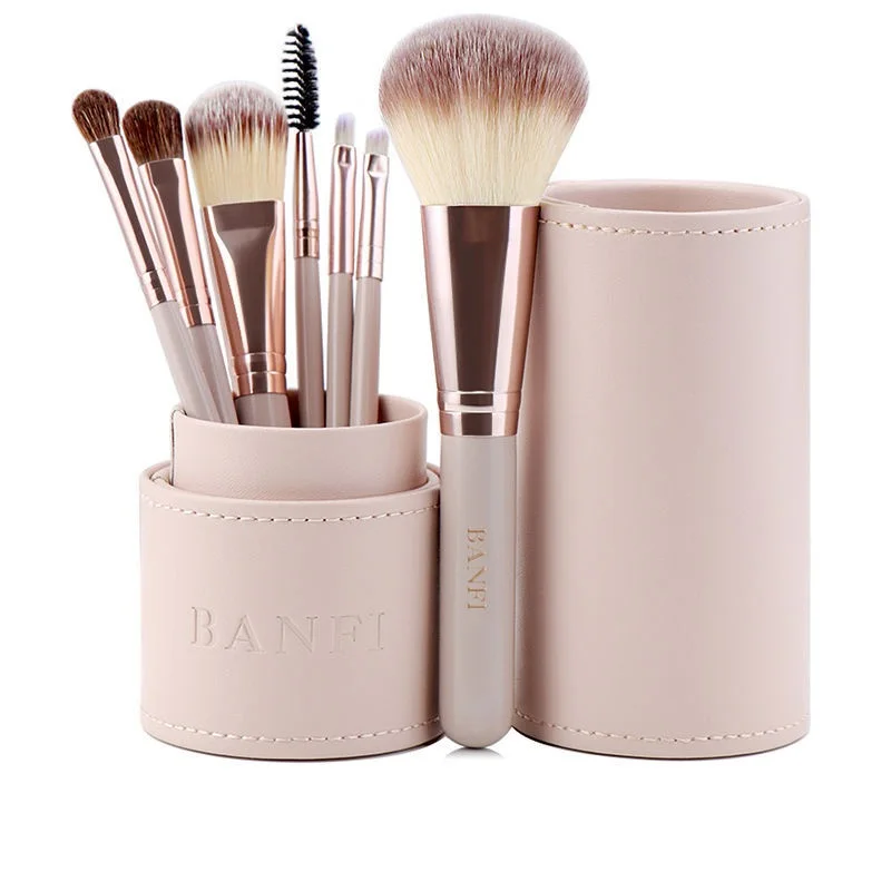 makeup kit and brushes