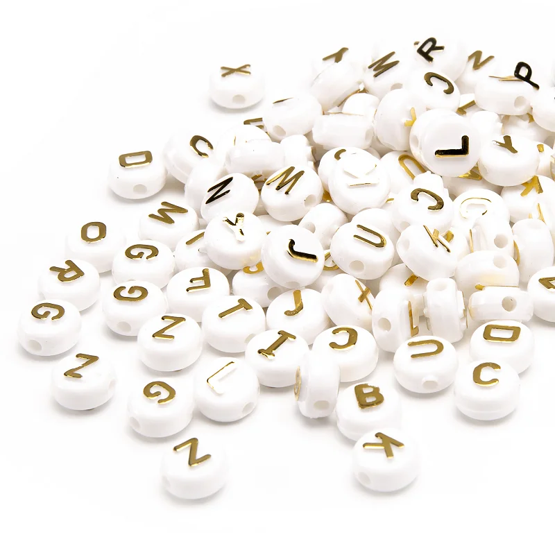 Wholesale 6mm*10mm Circle White Gold Letter Beads Plastic Alphabet Beads Acrylic Letter Beads Gold Letter For Jewelry Making
Wholesale 6mm*10mm Circle White Gold Letter Beads Plastic Alphabet Beads Acrylic Letter Beads Gold Letter For Jewelry Making