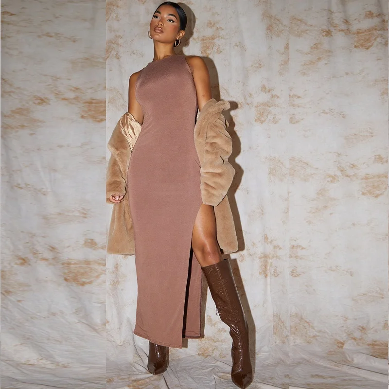 KKBEIER BR21Y551 Autumn and winter New Retro temperament elegant sleeveless collarbone slim fit split leg dress
KKBEIER BR21Y551 Autumn and winter New Retro temperament elegant sleeveless collarbone slim fit split leg dress