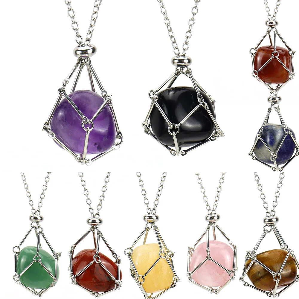 Handmade Crystal Holder Stainless Steel Macrame Pendant Necklace Adjustable Stone Cage Necklace For Women
Handmade Crystal Holder Stainless Steel Macrame Pendant Necklace Adjustable Stone Cage Necklace For Women