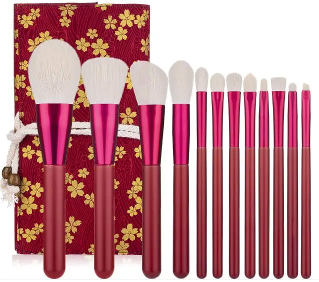 2020 High quality Natural Hair 12 PCS Red Makeup Brushes Ruby Loose Powder Eye Shadow Wool With Bag Brush Set for Girl's gift
2020 High quality Natural Hair 12 PCS Red Makeup Brushes Ruby Loose Powder Eye Shadow Wool With Bag Brush Set for Girl's gift