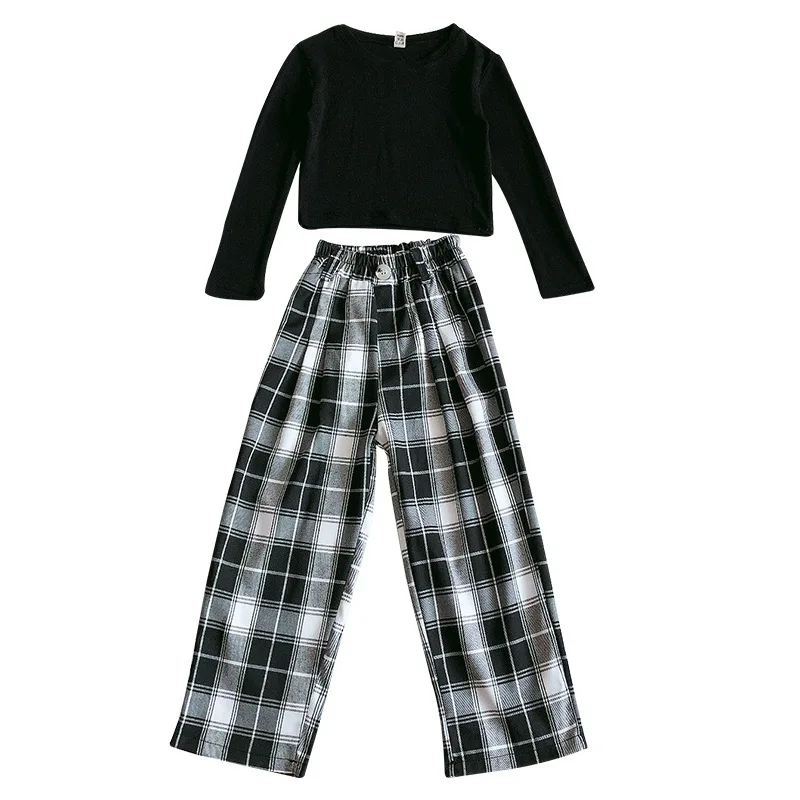 New autumn 2020 children wear fashion suit long sleeved cotton top checked wide leg pants toddler girl clothes for wholesale, As pic shows, we can according to your request also
New autumn 2020 children wear fashion suit long sleeved cotton top checked wide leg pants toddler girl clothes for wholesale, As pic shows, we can according to your request also
