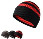 America and Europe custom warm hat winter stripe knit beanie in acrylic and wool blend