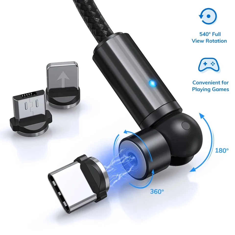 New 540 Degree Rotate Magnetic Cable Micro USB Type C Fast Charging Phone Magnet Charger For Samsung Xiaomi Huawei, Black, white
New 540 Degree Rotate Magnetic Cable Micro USB Type C Fast Charging Phone Magnet Charger For Samsung Xiaomi Huawei, Black, white