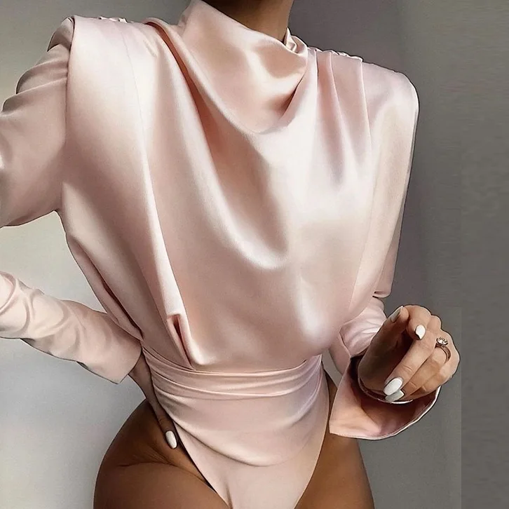HYD879C Elegant Satin Pink Blouse Long Sleeve Bodysuits Tops Women 2021 Autumn New Romper Mujer Ladies Cute Shirts
HYD879C Elegant Satin Pink Blouse Long Sleeve Bodysuits Tops Women 2021 Autumn New Romper Mujer Ladies Cute Shirts