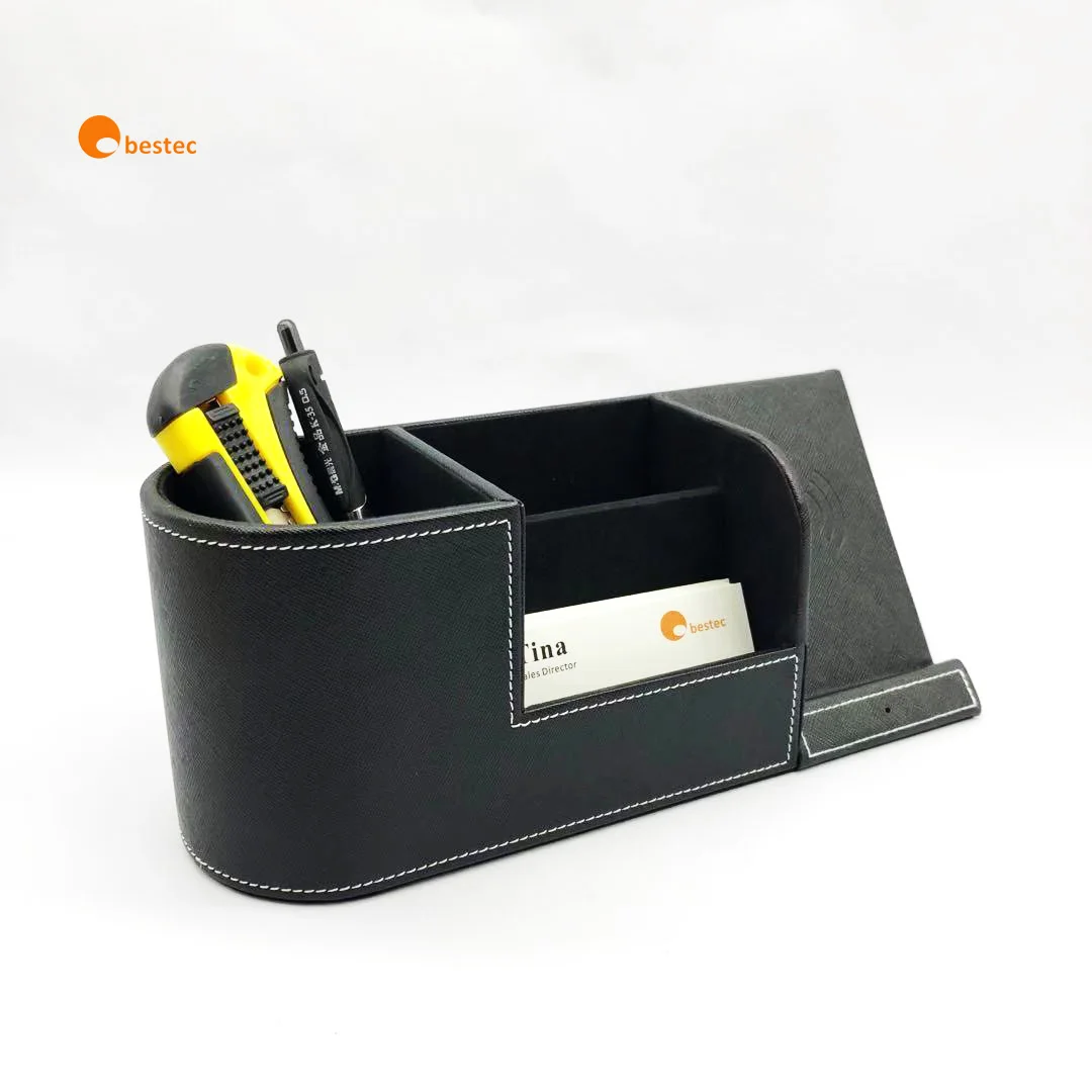 Amazon Hot Selling Storage Desk leather Wireless Charger Organizer Wooden Charging Station
Amazon Hot Selling Storage Desk leather Wireless Charger Organizer Wooden Charging Station
