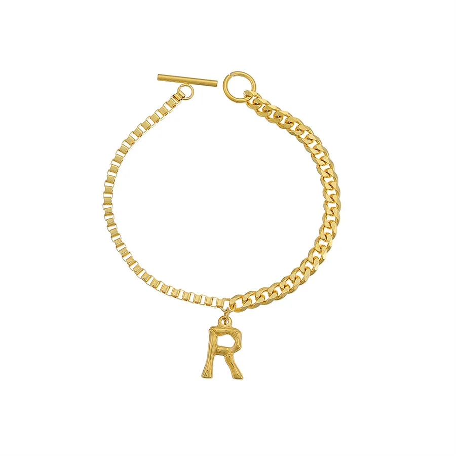 

YXbracelet-225 Xuping Jewelry elegant light luxury fashion design simple letter series neutral letter R bracelet