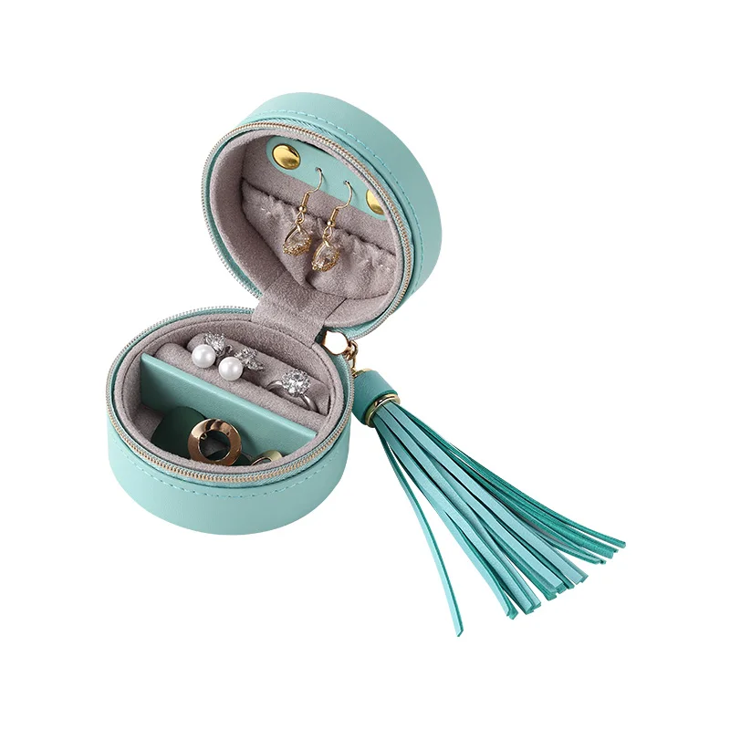 Wholesale Custom Zipper Portable Leather Small Jewelry Box Organizer with Logo Mini Round Travel Ring Earring Jewellery Case, White,blue
Wholesale Custom Zipper Portable Leather Small Jewelry Box Organizer with Logo Mini Round Travel Ring Earring Jewellery Case, White,blue