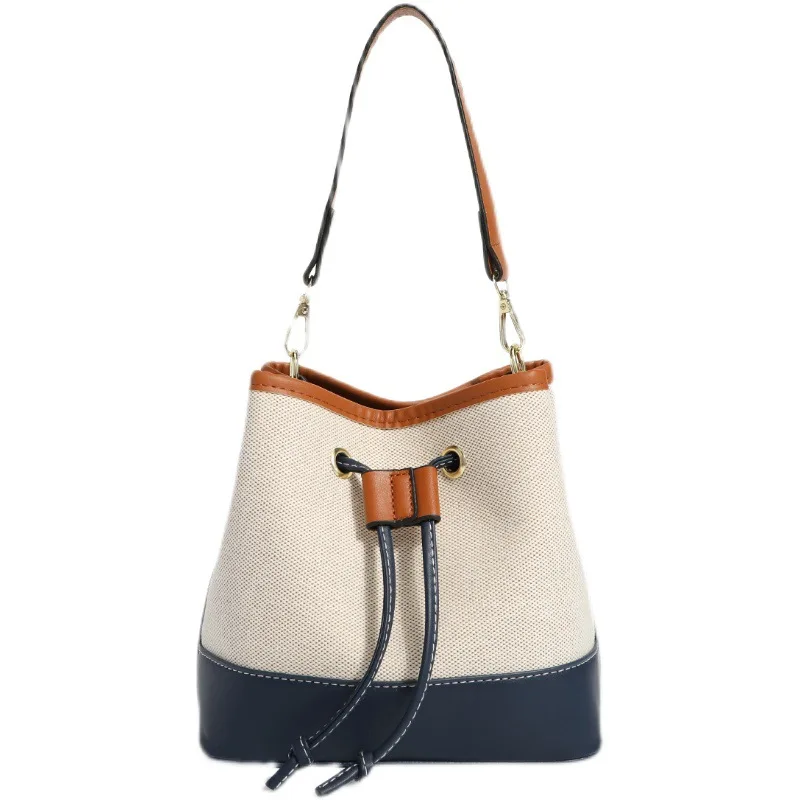 2021 new canvas clash-color carry bucket bag versatile trend texture pull belt one shoulder crossbody bag
2021 new canvas clash-color carry bucket bag versatile trend texture pull belt one shoulder crossbody bag