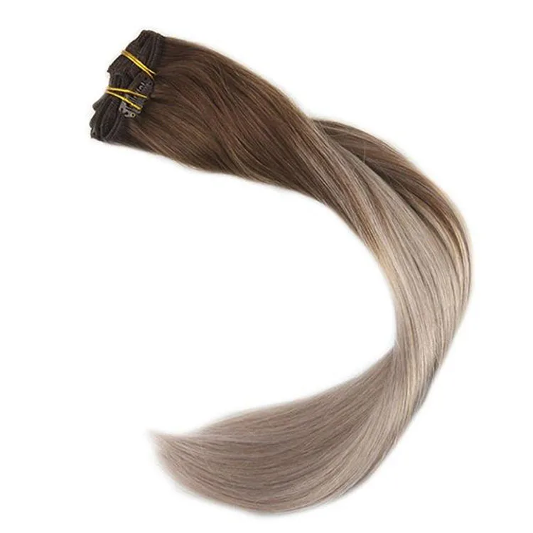 Factory Price Ombre Color Double Drawn Lace Clip In Brazilian Human Hair Extensions, In stock color: 4. other colors can customize
Factory Price Ombre Color Double Drawn Lace Clip In Brazilian Human Hair Extensions, In stock color: 4. other colors can customize