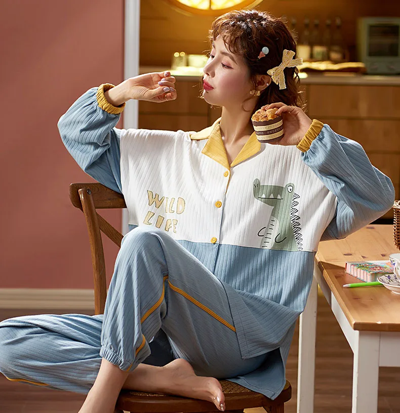 100% Cotton Jersey Pajamas Long Pants Sleepwear Women Two Piece Pajama Set Pajamas-Cotton, Picture shows
100% Cotton Jersey Pajamas Long Pants Sleepwear Women Two Piece Pajama Set Pajamas-Cotton, Picture shows