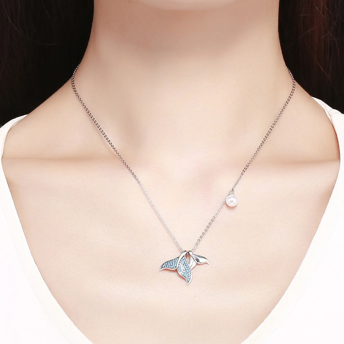 Special Design Exquisite Simple Jewelry 925 Silver Mermaid Blue Fishtail Pearl Pendent Necklace
Special Design Exquisite Simple Jewelry 925 Silver Mermaid Blue Fishtail Pearl Pendent Necklace