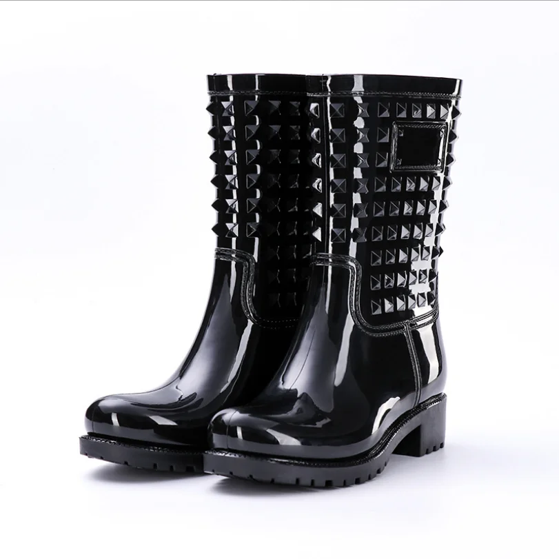 European American New High Tube Plus Size Pvc Rivet Water Proof Waterproof Boots Rubber Rain Boots, As pictures
European American New High Tube Plus Size Pvc Rivet Water Proof Waterproof Boots Rubber Rain Boots, As pictures