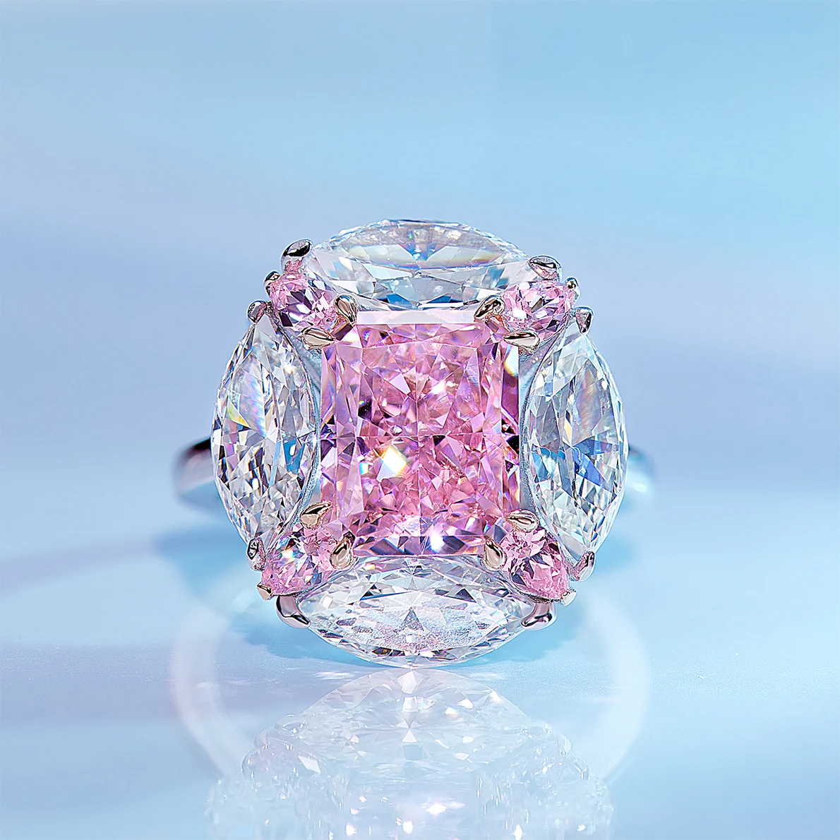 Dainty female lab grown diamond pink diamond 925 sterling silver ring 9k white gold plated wedding zircon Rings, Picture shows
Dainty female lab grown diamond pink diamond 925 sterling silver ring 9k white gold plated wedding zircon Rings, Picture shows