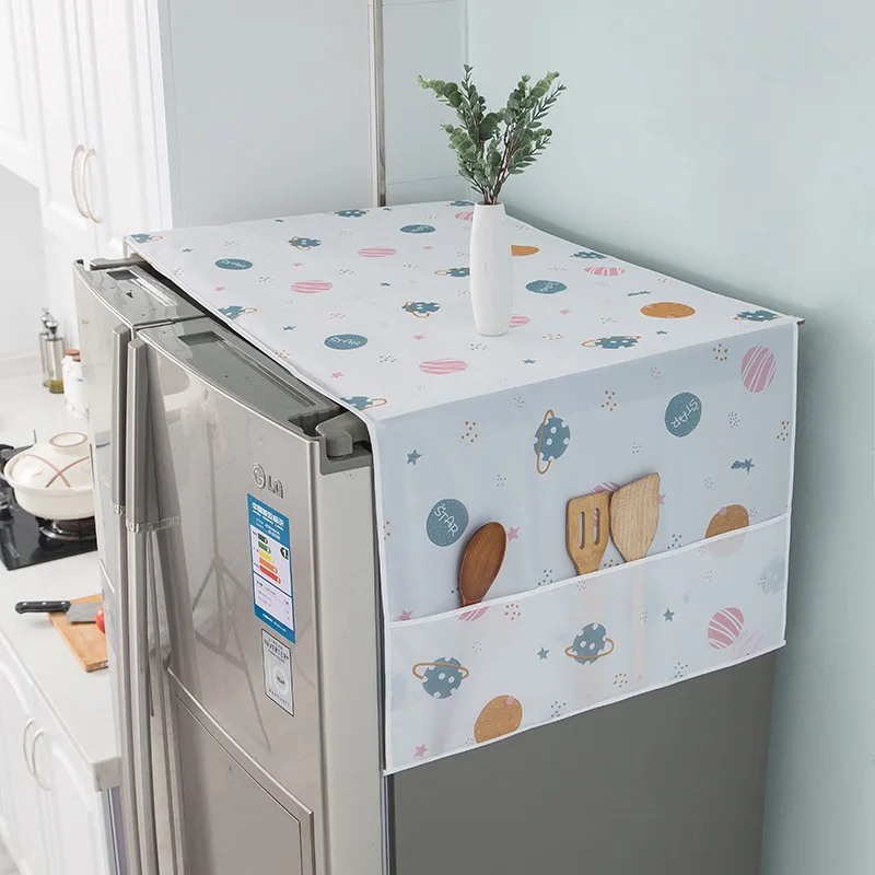 

Kitchen Waterproof And Dustproof Cover Microwave Oven Cover Cloth Refrigerator Hanging Bag Refrigerator Dust Cover