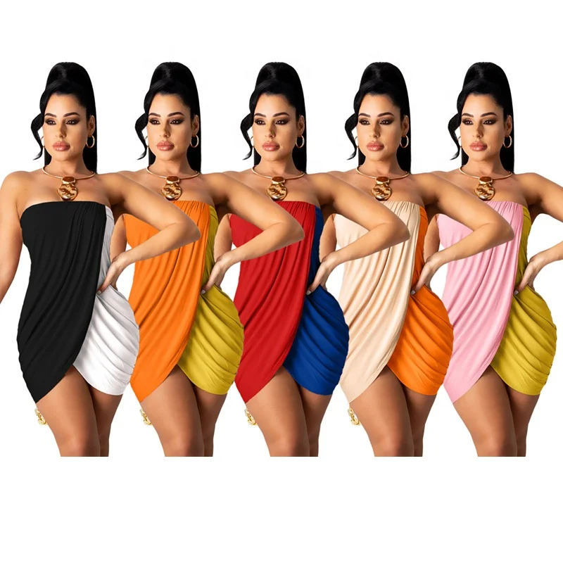 Women fashion Sexy Off Shoulder Patchwork Dress Summer Sleeveless Colorblock Mini Dress Night Club Party
Women fashion Sexy Off Shoulder Patchwork Dress Summer Sleeveless Colorblock Mini Dress Night Club Party