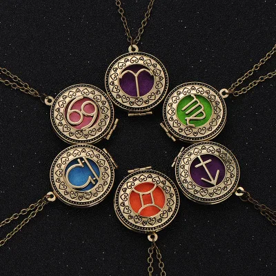 Vintage 12 Zodiac Essential Oil Diffuser Necklace 12 Constellations Locket Aromatherapy Diffuser Necklace for Present
Vintage 12 Zodiac Essential Oil Diffuser Necklace 12 Constellations Locket Aromatherapy Diffuser Necklace for Present