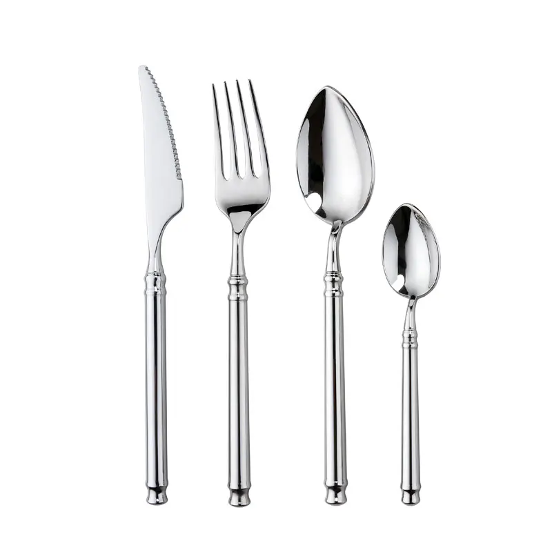 Luxury Forged Flatware Knife Fork Spoon Silver Hotel Wedding Stainless Steel 24pcs Cutlery Set
Luxury Forged Flatware Knife Fork Spoon Silver Hotel Wedding Stainless Steel 24pcs Cutlery Set