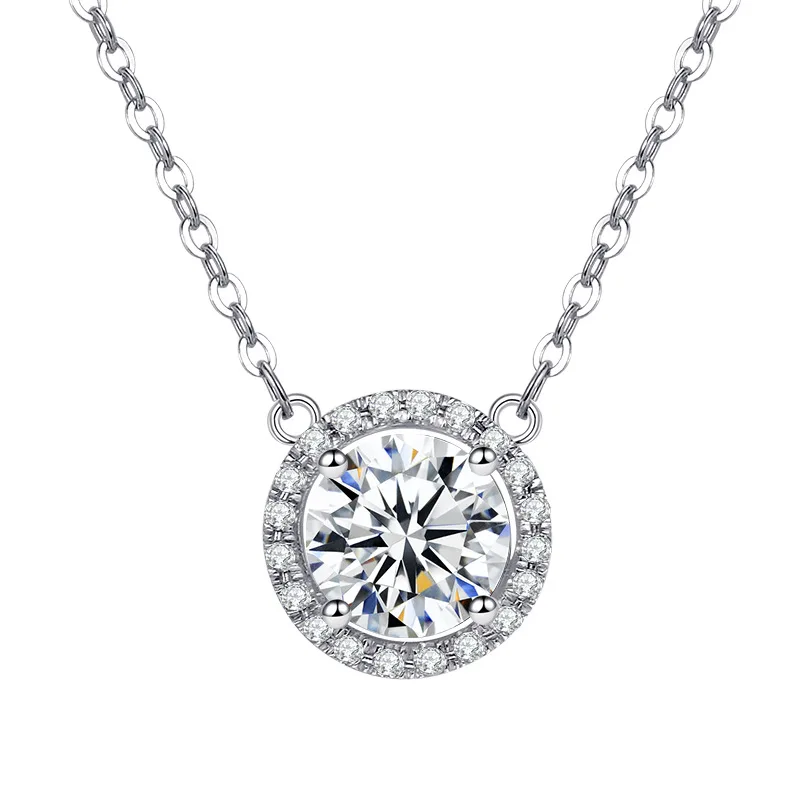 New Luxury Trendy 18K Gold Round Pendant Necklace 925 Sterling Silver 1 Carat Moissanite Necklace
New Luxury Trendy 18K Gold Round Pendant Necklace 925 Sterling Silver 1 Carat Moissanite Necklace