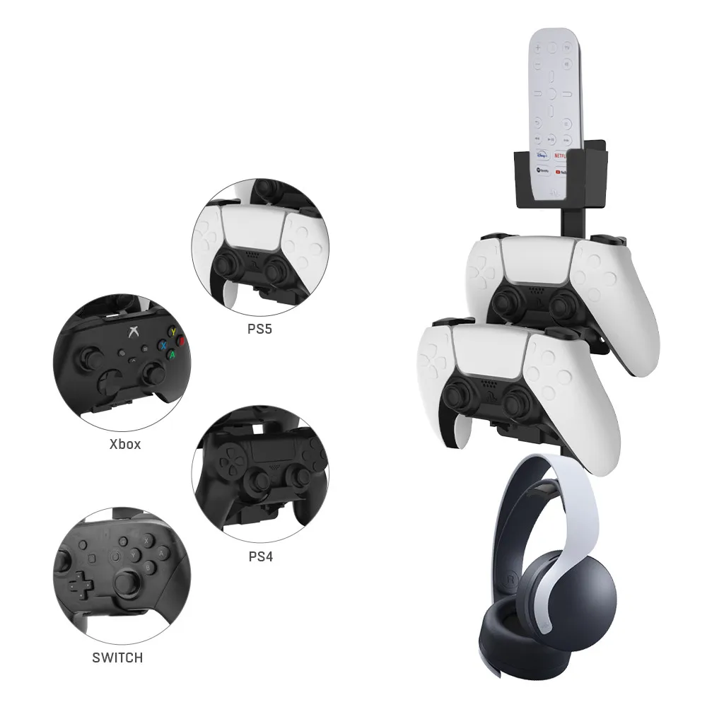 Multi function bracket plastic controller hanger DIY wall hook for PS5 PS4 Xbox switch headset gamepad remote control with screw
Multi function bracket plastic controller hanger DIY wall hook for PS5 PS4 Xbox switch headset gamepad remote control with screw