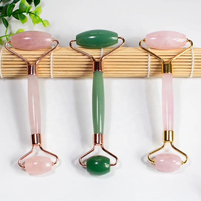 Double Head Roller Beauty Guasha Tool Jade Facial Massage Roller Natural Rose Quartz Crystal Facial Jade Roller, Pink/green
Double Head Roller Beauty Guasha Tool Jade Facial Massage Roller Natural Rose Quartz Crystal Facial Jade Roller, Pink/green