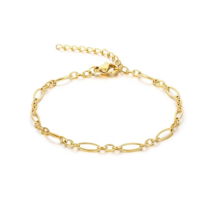 Modern Stainless Steel Women Gold Plated Link Chain Plain Rectangle Paper Clip Chain Stacking Bracelet
Modern Stainless Steel Women Gold Plated Link Chain Plain Rectangle Paper Clip Chain Stacking Bracelet