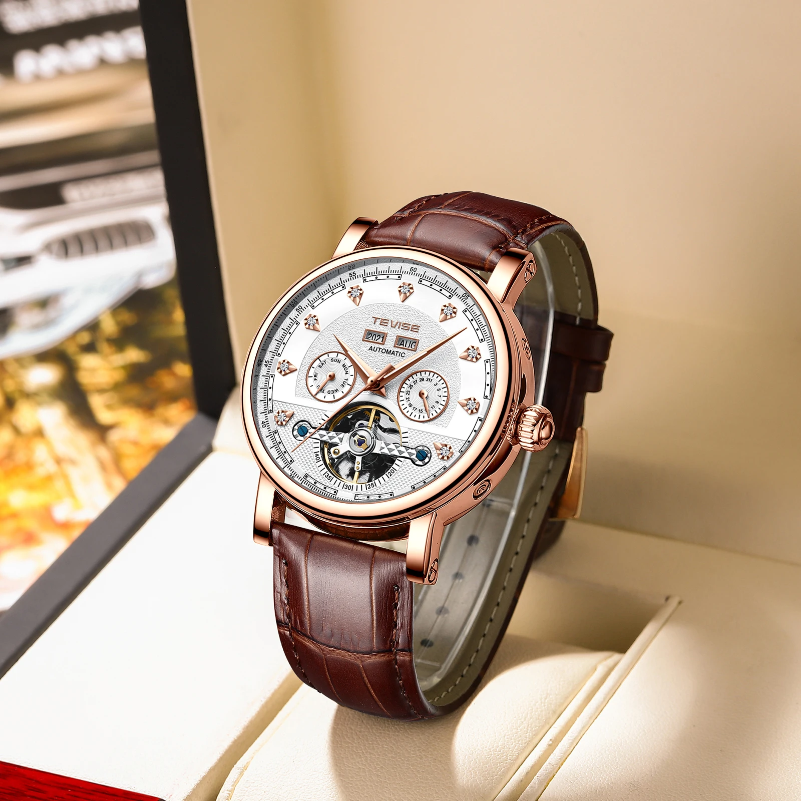 Hot Sale Casual Watches Top Brand Fashion Leather Watches For Men Mechanical Automatic Wristwatch, Optional 
Hot Sale Casual Watches Top Brand Fashion Leather Watches For Men Mechanical Automatic Wristwatch, Optional