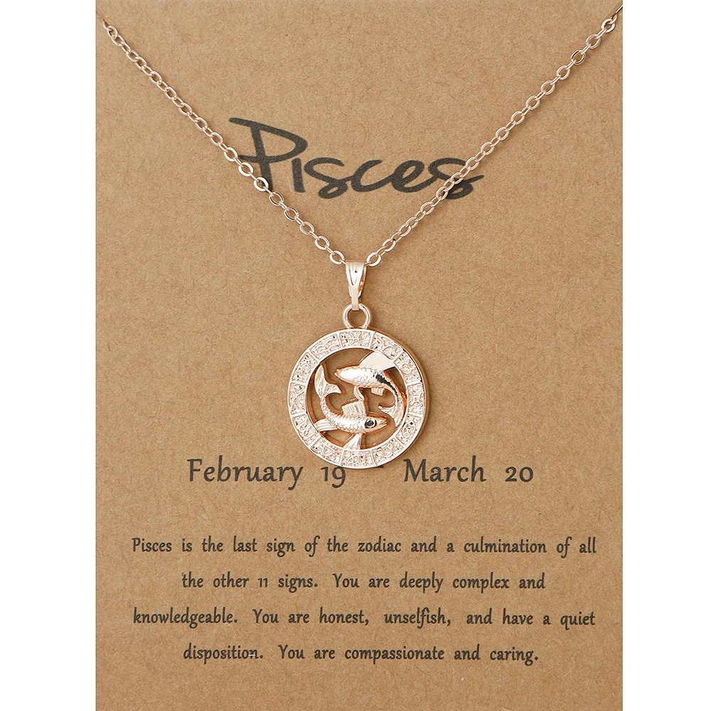 Fashion Jewelry gift 12 Zodiac Sign Constellations Alloy Necklace with Card package
Fashion Jewelry gift 12 Zodiac Sign Constellations Alloy Necklace with Card package