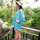 Sexy lady falre sleeve beachwear bikini cover up