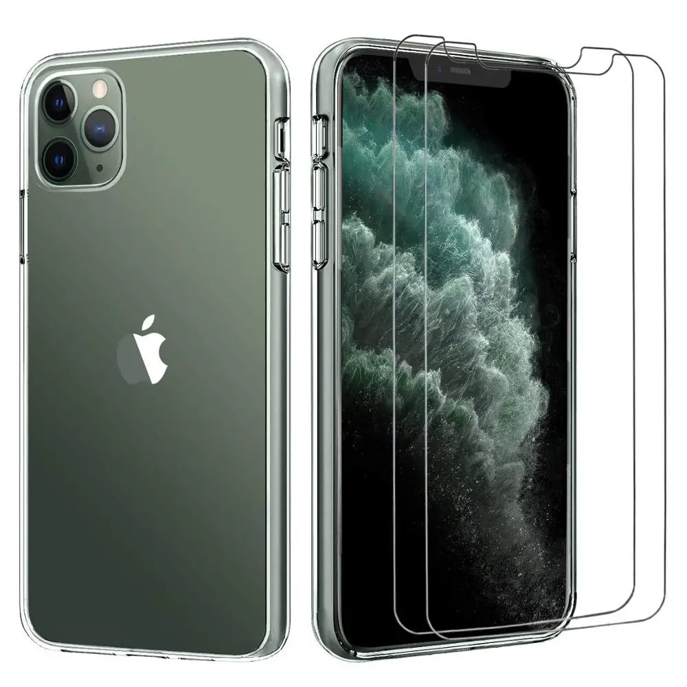 for iPhone 11 Pro Crystal Clear Case with Tempered Glass Mobile Phone Accessories Case for iPhone 11 Pro Max, Transparent
for iPhone 11 Pro Crystal Clear Case with Tempered Glass Mobile Phone Accessories Case for iPhone 11 Pro Max, Transparent