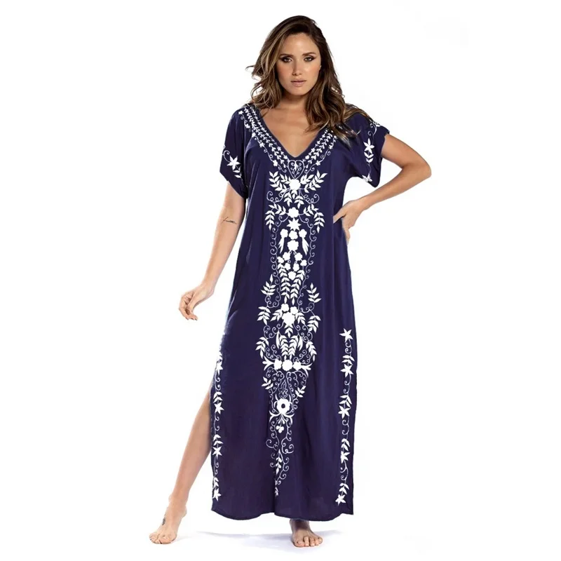 Womens Sun Dresses Beach Vacation Ladies Floral Maxi Women's embroidered robe long skirt sun protection clothing
Womens Sun Dresses Beach Vacation Ladies Floral Maxi Women's embroidered robe long skirt sun protection clothing