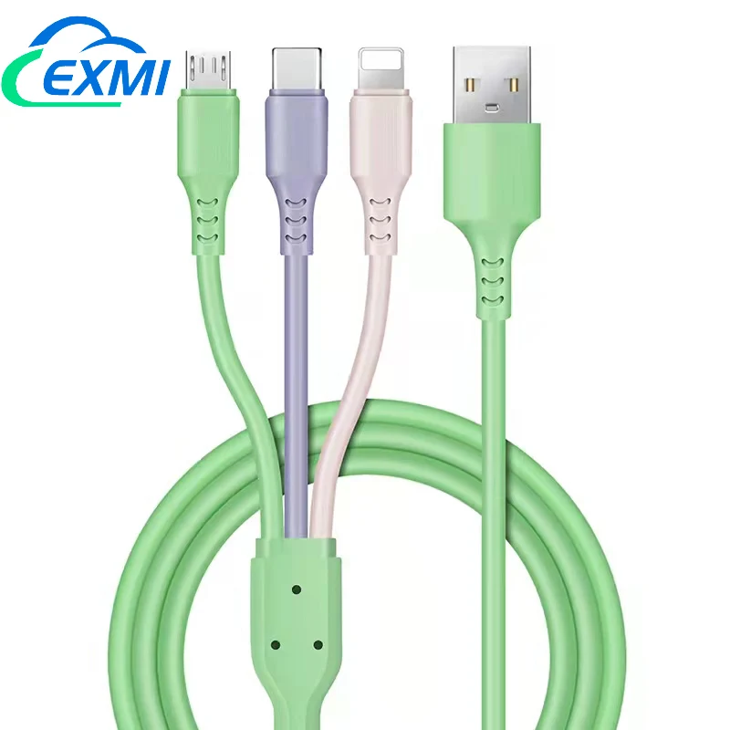 Usb2.0 Charger Cable 1.2m Or OEM Hi Phone 3 in 1 Fast Charging Micro Usb Cable, Green/pink/purple/mixed
Usb2.0 Charger Cable 1.2m Or OEM Hi Phone 3 in 1 Fast Charging Micro Usb Cable, Green/pink/purple/mixed