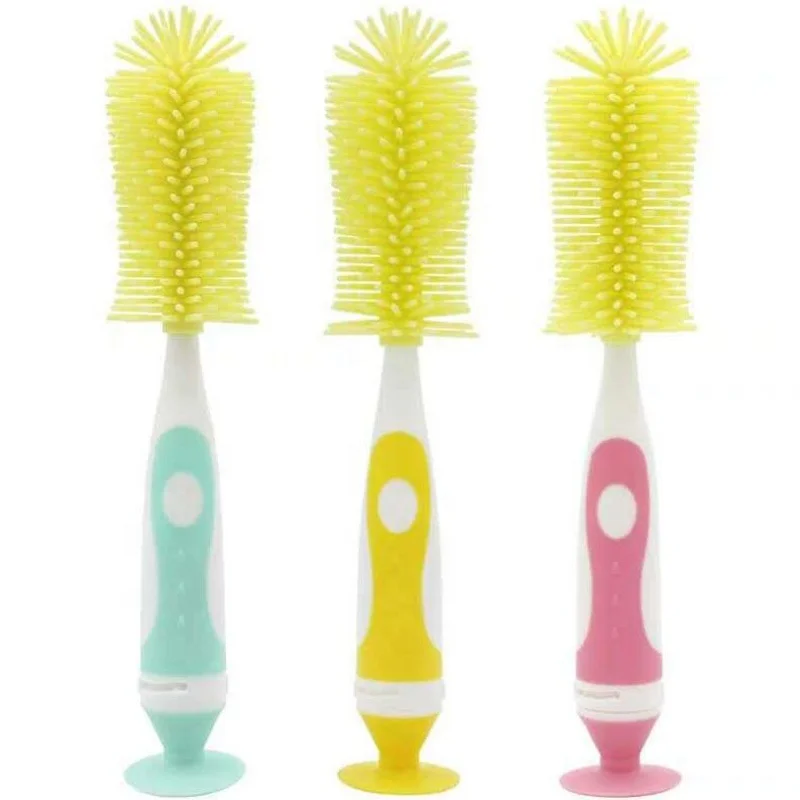 Silicone+PP Baby Bottle Brushes With Suction Cup stand Bottle Cleaning Brush, Green,yellow,pink
Silicone+PP Baby Bottle Brushes With Suction Cup stand Bottle Cleaning Brush, Green,yellow,pink