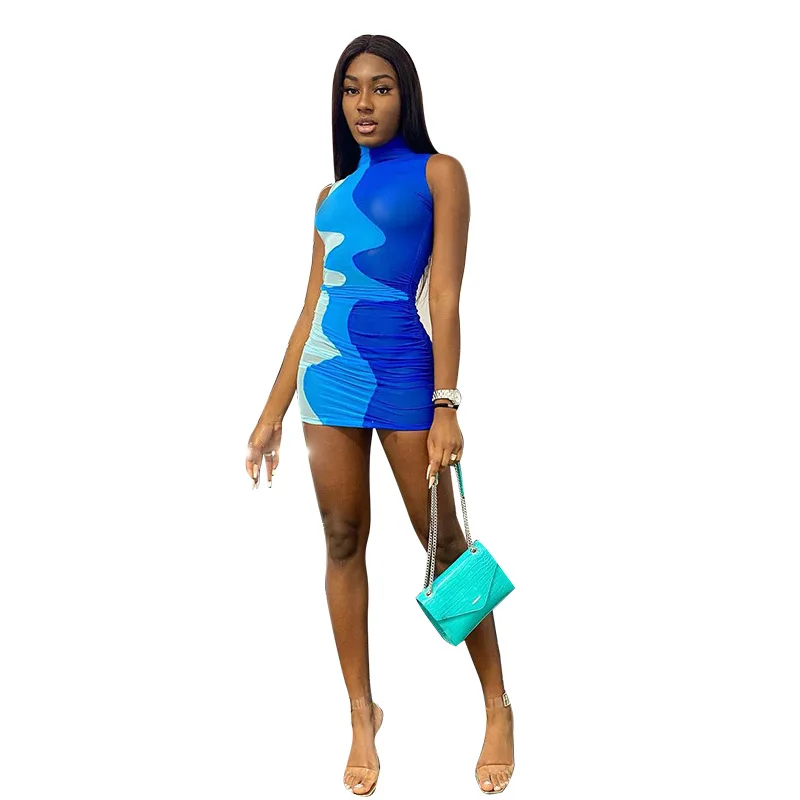 2021 New Arrival Fashion Street New Dress Styles Women Color Matching High Neck Sleeveless Pleated Skinny Dress Bodycon Women
2021 New Arrival Fashion Street New Dress Styles Women Color Matching High Neck Sleeveless Pleated Skinny Dress Bodycon Women