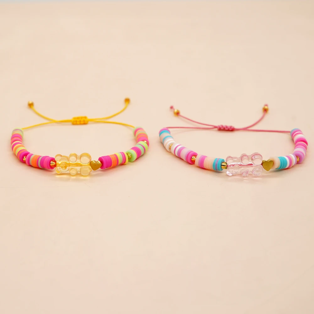 Go2boho Summer Beach Heishi Bead Bracelet Friendship Jewelry Little Bear Charm Colorful Rainbow Adjustable Jewellery
Go2boho Summer Beach Heishi Bead Bracelet Friendship Jewelry Little Bear Charm Colorful Rainbow Adjustable Jewellery