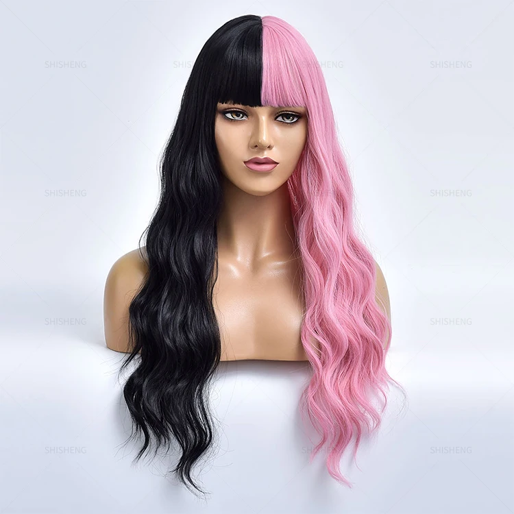 SHI SHENG Long Body Wave Hair Cosplay Two Tone Ombre Color Wig Pink and Black Wig for Women Synthetic Hair Wigs
SHI SHENG Long Body Wave Hair Cosplay Two Tone Ombre Color Wig Pink and Black Wig for Women Synthetic Hair Wigs