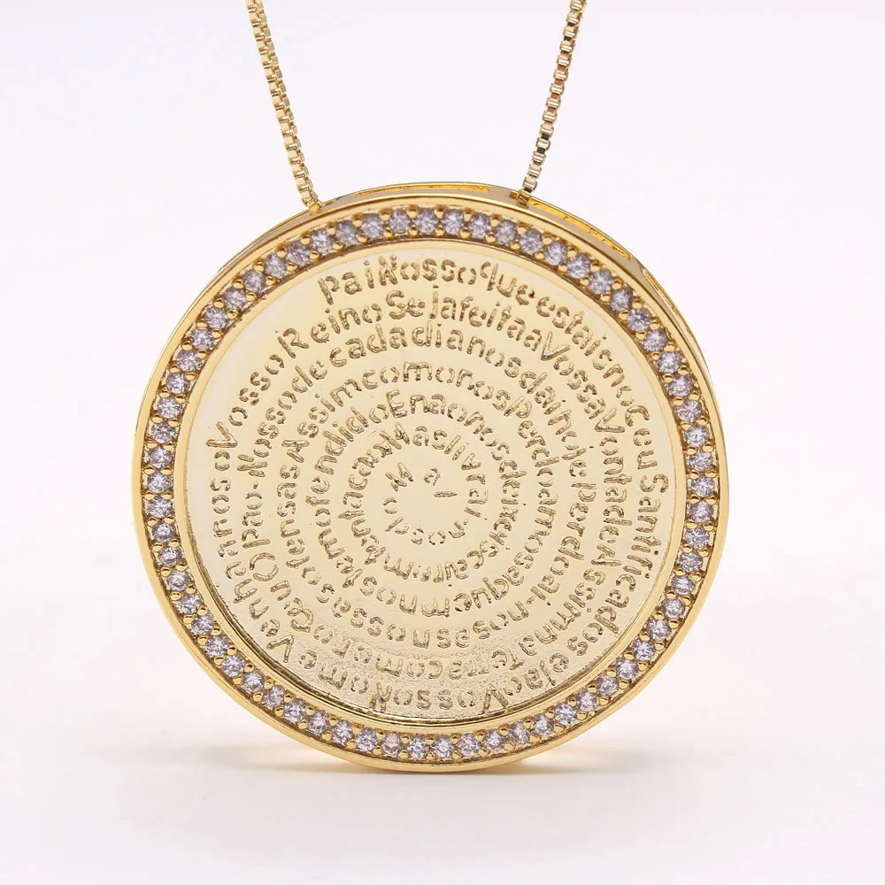 Fashion pendant zircon Elegant disc letter pendant with slightly gold-plated necklace ornament
Fashion pendant zircon Elegant disc letter pendant with slightly gold-plated necklace ornament