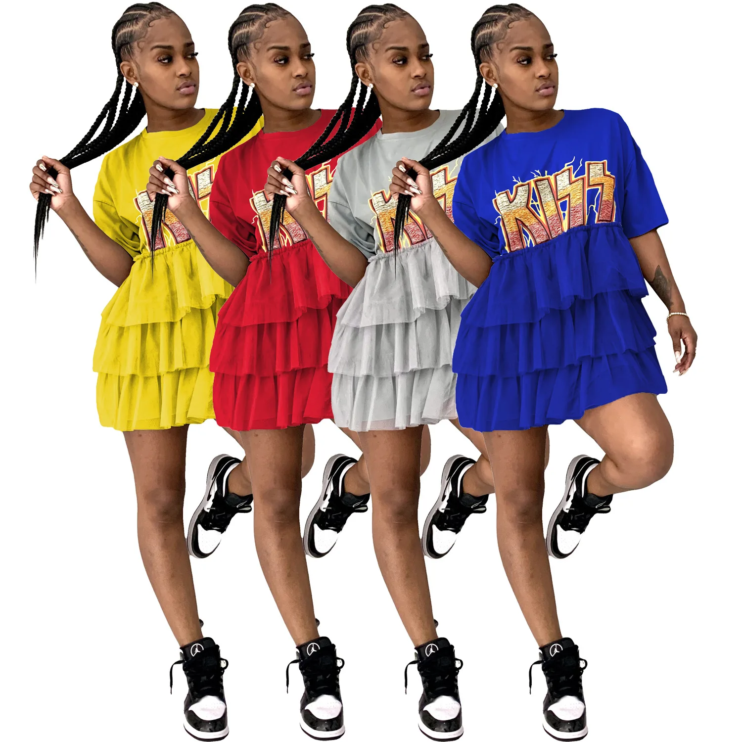 2021 New Arrival Woman Pullover O-neck Dress Summer Cupcake Above-knee Dress Casual dress, As show
2021 New Arrival Woman Pullover O-neck Dress Summer Cupcake Above-knee Dress Casual dress, As show