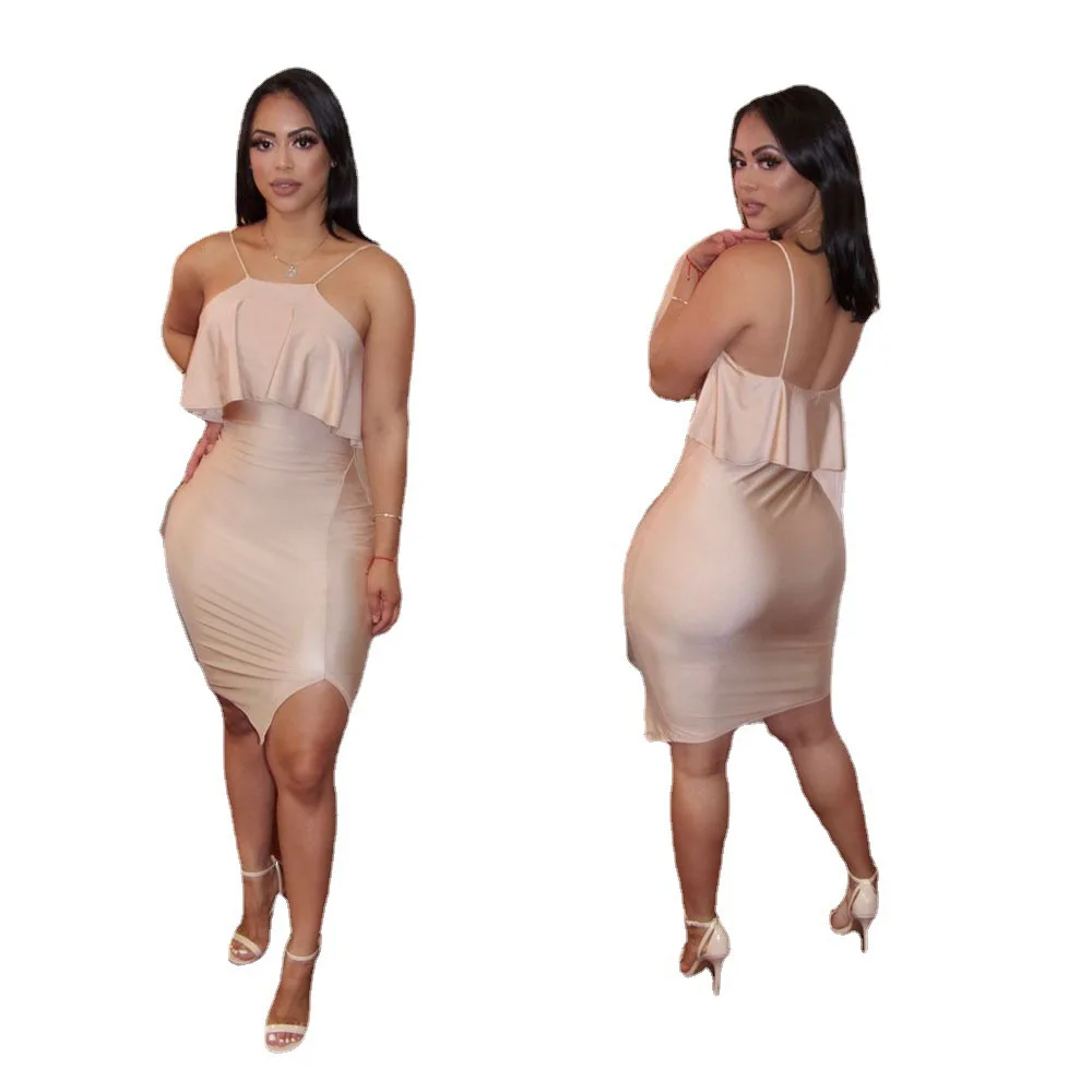 F20044A Latest Sexy high waist slip party club dress backless women sexy casual dress, Beige
F20044A Latest Sexy high waist slip party club dress backless women sexy casual dress, Beige